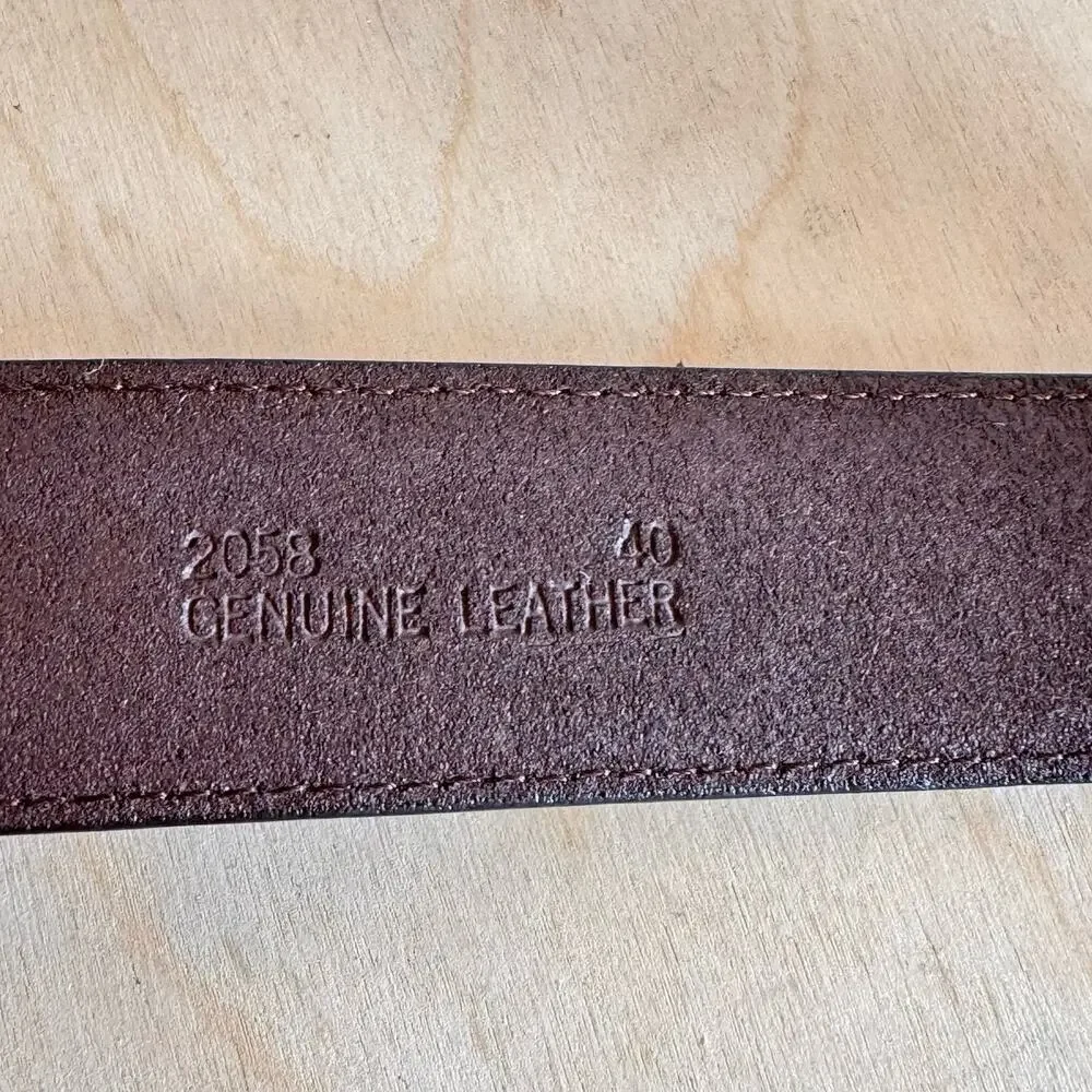 DDD 3D Belt Brown Genuine Leather Gold Buckle Size 40 Western Cowboy Cowgirl